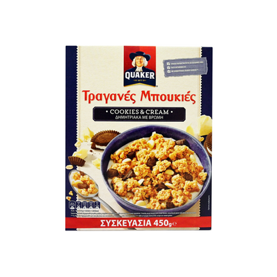 Quaker Τραγανές Μπουκιές Cookies & Cream 450g