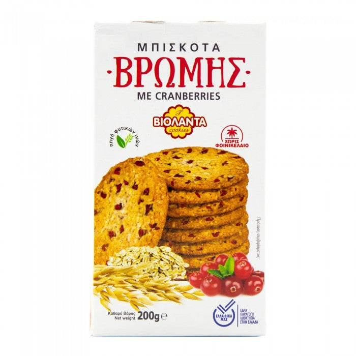 Βιολάντα Μπισκότα Βρώμης με Cranberries 200g