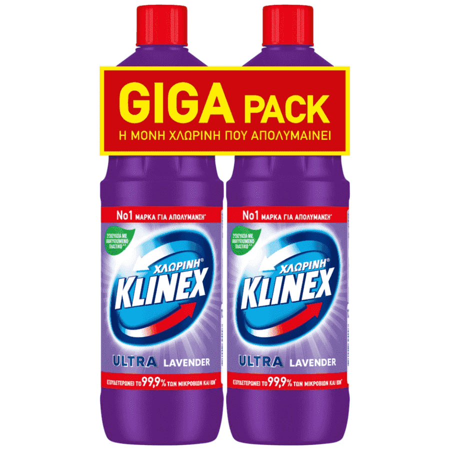 Klinex Χλωρίνη Ultra Lavender Giga Pack 2x1250ml