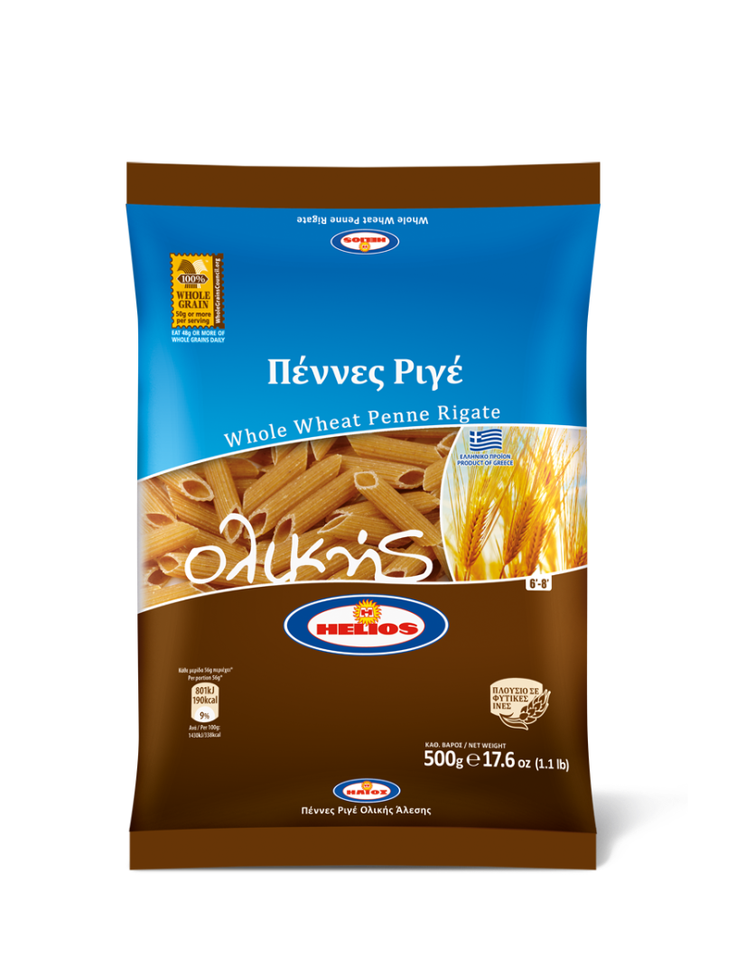 Helios Πέννες Ριγέ Ολικής Άλεσης 500g